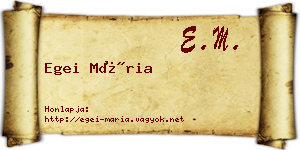 Egei Mária névjegykártya